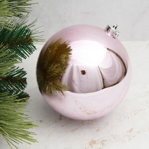 Пластиковый шар 15 см розовый глянцевый, Winter Decoration