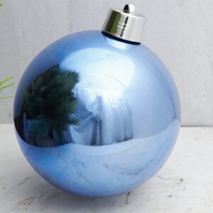 Пластиковый шар 20 см голубой глянцевый, Winter Decoration Winter Deco фото 1