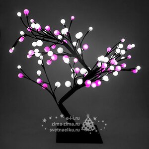 Светодиодное мини дерево "Бонсай ШАРИКИ", 60 см, 96 БЕЛО-РОЗОВЫХ LED ламп BEAUTY LED фото 1