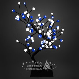 Светодиодное мини дерево "Бонсай ШАРИКИ", 60 см, 96 БЕЛО-ГОЛУБЫХ LED ламп BEAUTY LED фото 1