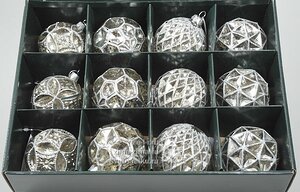 Набор стеклянных шаров, 8 см, 12 шт, серебро, стекло, подвеска Kaemingk фото 1