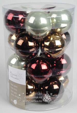 Коллекция стеклянных шаров Ранняя Зима 6 см, 20 шт Kaemingk фото 1