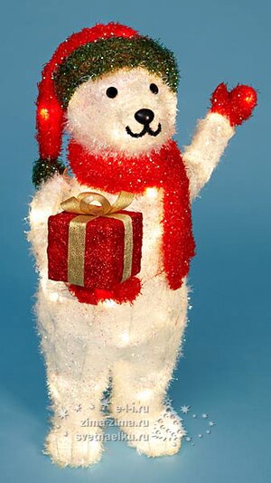 Медведь белый на задних лапах, с подарком, 70 см Holiday Classics фото 1