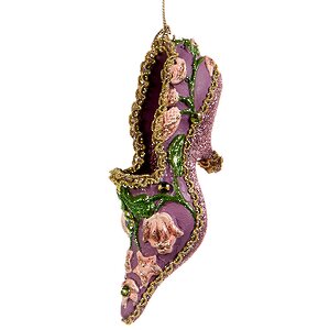 Елочная игрушка Туфелька маркизы де Помпадур 13 см фиолетовая, подвеска Katherine’s Collection фото 1