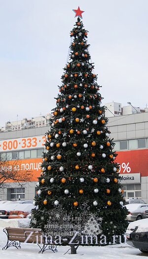 Уличная светодинамическая елка Уральская 11 м каркасная, ПВХ GREEN TREES фото 1