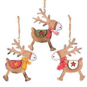 Деревянная елочная игрушка Лось Кантри 9*12 см коричневый, подвеска Holiday Classics фото 1