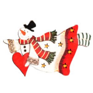 Новогодний магнит Летящий Снеговик с сердечком 8 см Holiday Classics фото 1