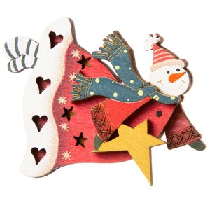 Новогодний магнит Летящий Снеговик со звездой 8 см Holiday Classics фото 1