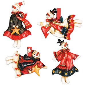 Елочная игрушка Снеговичок 9 см, в красном платье, подвеска Holiday Classics фото 2