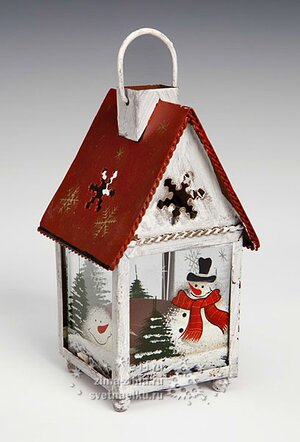 Фонарик-домик рождественский малый, 8*8*14 см Holiday Classics фото 1