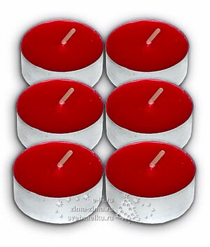 Набор ароматических чайных свечей Клубника, 4 см, 6 шт. НСК фото 2
