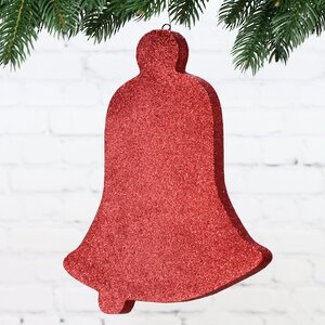 Игрушка для уличной ёлки Колокол с блёстками 25 см красный, пеноплекс МанузинЪ фото 2