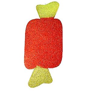 Игрушка для уличной елки Конфетка с блестками 25 см красная, пеноплекс