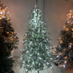 Искусственная елка с лампочками Маттерхорн заснеженная 150 см, 162 LED лампы, ЛИТАЯ + ПВХ Crystal Trees фото 3