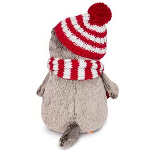 Мягкая игрушка Кот Басик в полосатой шапке с шарфом 25 см Budi Basa фото 3