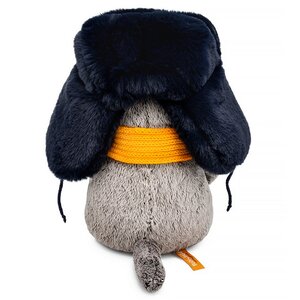 Мягкая игрушка Кот Басик в меховой шапке и шарфе 22 см Budi Basa фото 3