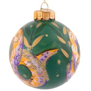 Стеклянный елочный шар Золотой питон Пайтон 8 см Коломеев фото 2