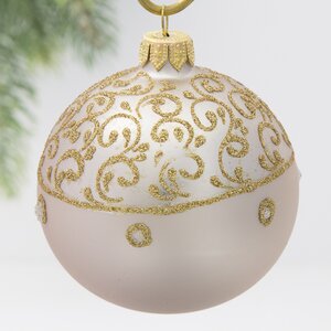 Стеклянный елочный шар Жемчужные отблески 9 см Коломеев фото 1