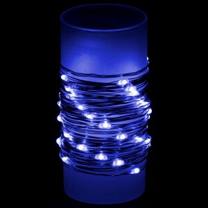 Светодиодная гирлянда Капельки 10 м, 100 синих мини LED с мерцанием, серебряная проволока, IP20 Торг Хаус фото 3
