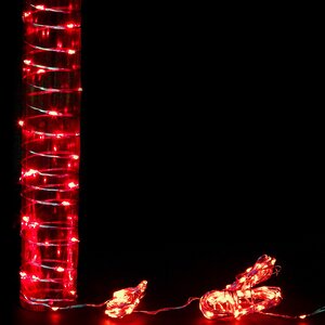 Светодиодная гирлянда Капельки 10 м, 100 красных мини LED с мерцанием, серебряная проволока Торг Хаус фото 4