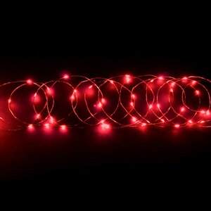 Светодиодная гирлянда Капельки 10 м, 100 красных мини LED с мерцанием, серебряная проволока Торг Хаус фото 3