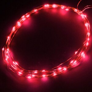 Светодиодная гирлянда Капельки 10 м, 100 красных мини LED с мерцанием, серебряная проволока Торг Хаус фото 1