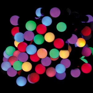 Светодиодная гирлянда Шарики 5 м, 22 мм, 50 разноцветных RGB LED с быстрой сменой цветов, черный КАУЧУК, соединяемая, IP44 Торг Хаус фото 1