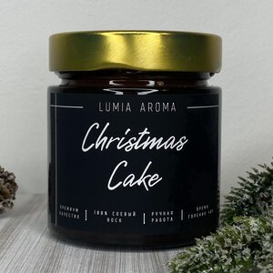 Ароматическая соевая свеча Christmas Cake 200 мл, 40 часов горения Lumia Aroma фото 3