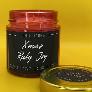 Ароматическая соевая свеча Xmas Ruby Joy 200 мл, 40 часов горения Lumia Aroma фото 2