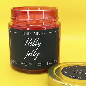 Ароматическая соевая свеча Holly Jolly 200 мл, 40 часов горения Lumia Aroma фото 1