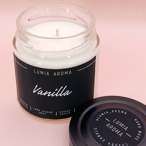 Ароматическая соевая свеча Vanilla 200 мл, 40 часов горения Lumia Aroma фото 2