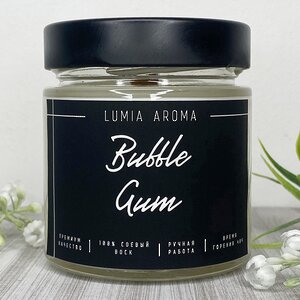 Ароматическая соевая свеча Bubble Gum 200 мл, 40 часов горения Lumia Aroma фото 2