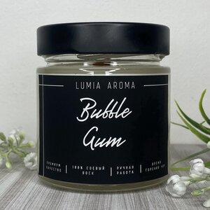Ароматическая соевая свеча Bubble Gum 200 мл, 40 часов горения Lumia Aroma фото 5