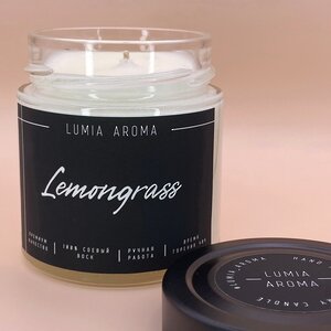 Ароматическая соевая свеча Lemongrass 200 мл, 40 часов горения Lumia Aroma фото 1