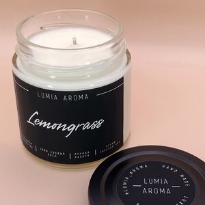 Ароматическая соевая свеча Lemongrass 200 мл, 40 часов горения Lumia Aroma фото 3