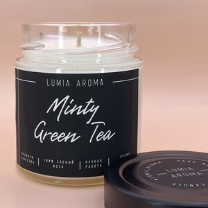 Ароматическая соевая свеча Minty Green Tea 200 мл, 40 часов горения Lumia Aroma фото 1