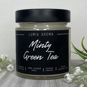 Ароматическая соевая свеча Minty Green Tea 200 мл, 40 часов горения Lumia Aroma фото 4