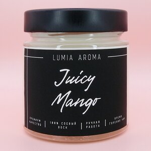 Ароматическая соевая свеча Juicy Mango 200 мл, 40 часов горения Lumia Aroma фото 1