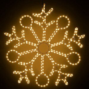 Светящаяся Снежинка 90 см, теплые белые LED, IP44 BEAUTY LED фото 1