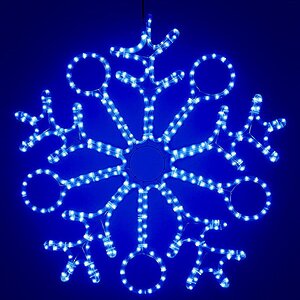 Светящаяся Снежинка 90 см, синие LED, IP44 BEAUTY LED фото 1