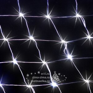 Гирлянда Сетка Звездное Небо 3*2 м, 240 холодных белых LED ламп, мерцание, прозрачный ПВХ, уличная BEAUTY LED фото 1