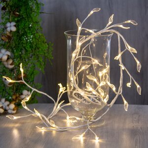 Светодиодная Ветка с листьями, 180 см, 48 теплых белых LED BEAUTY LED фото 1