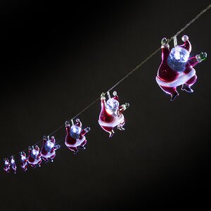 Светодиодная гирлянда Санта-Клаус 10 холодных белых LED ламп 2.5 м, прозрачный ПВХ Snowhouse фото 1
