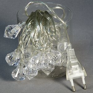 Светодиодная гирлянда Кристаллы 20 синих LED ламп 4.5 м, прозрачный ПВХ, IP20 Snowhouse (Сноухаус) фото 3