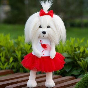 Мягкая игрушка на каркасе Собака Lucky Mimi: Любовь и Фламинго 25 см Orange Toys фото 2