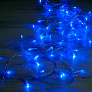 Светодиодная гирлянда 120 синих LED ламп 12 м, прозрачный ПВХ, соединяемая, IP44