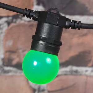 Гирлянда из лампочек Фиеста, 10 ламп, разноцветные LED, 5 м, черный каучук, соединяемая, IP44 Snowhouse фото 5
