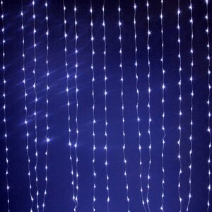 Светодиодный занавес Водопад, синие LED лампы, прозрачный ПВХ, контроллер