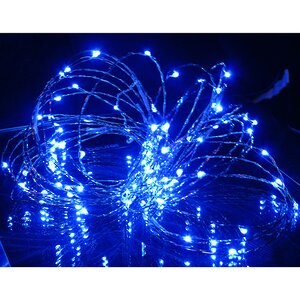 Светодиодная гирлянда Капельки 100 синих мини LED ламп 10 м, медная проволока Snowhouse фото 2