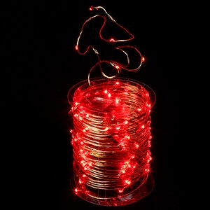 Светодиодная гирлянда Капельки 100 красных мини LED ламп 10 м, медная проволока Snowhouse фото 1